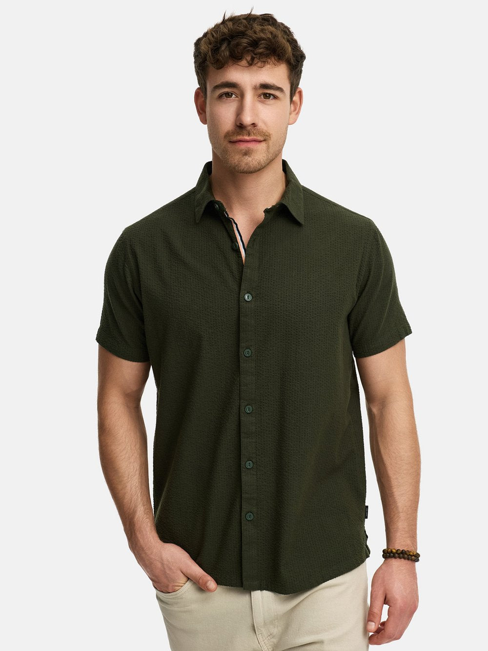 Indicode Hemd Kurzarm Herren Regular Fit Baumwolle gestreift