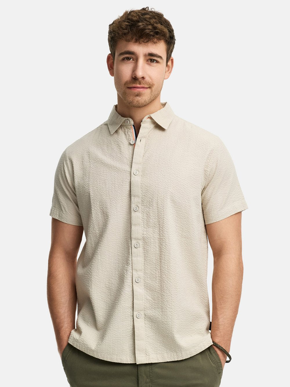 Indicode Hemd Kurzarm Herren Regular Fit Baumwolle gestreift