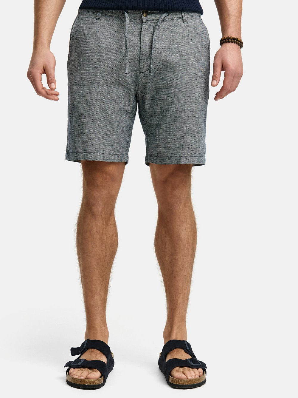 Indicode Shorts Leinen Herren Baumwolle meliert