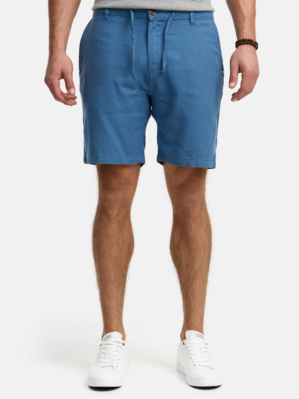 Indicode Shorts Leinen Herren Baumwolle meliert