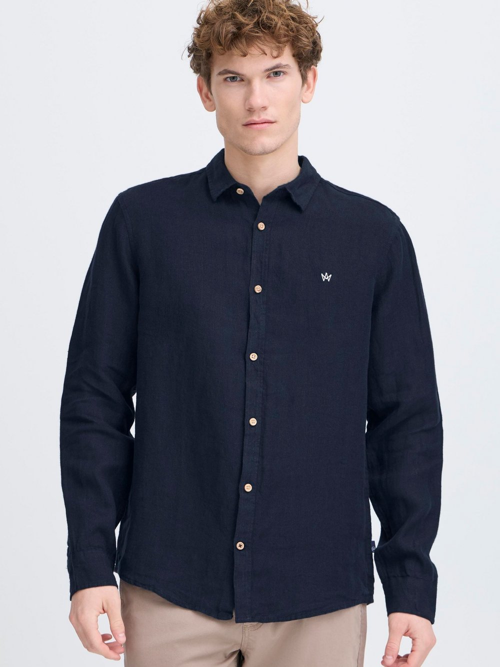 Kronstadt Leinenhemd Herren Regular Fit meliert