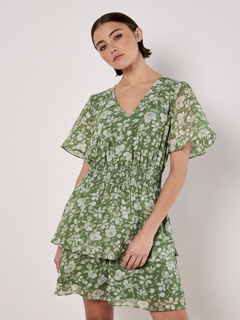 Apricot Minikleid Damen gemustert