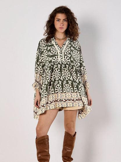 Apricot Bluse Damen Viskose bedruckt