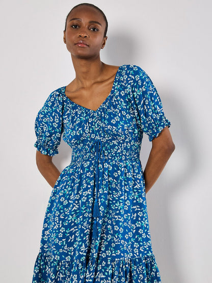 Apricot Minikleid Damen Viskose gemustert