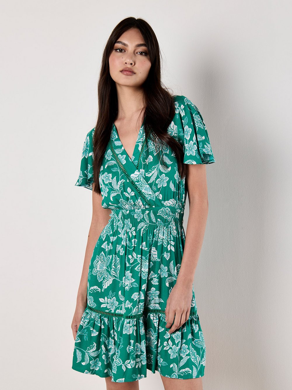 Apricot Minikleid Damen Viskose gemustert