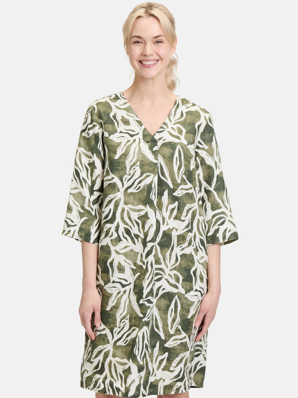 Cartoon Sommerkleid Damen Leinen gemustert