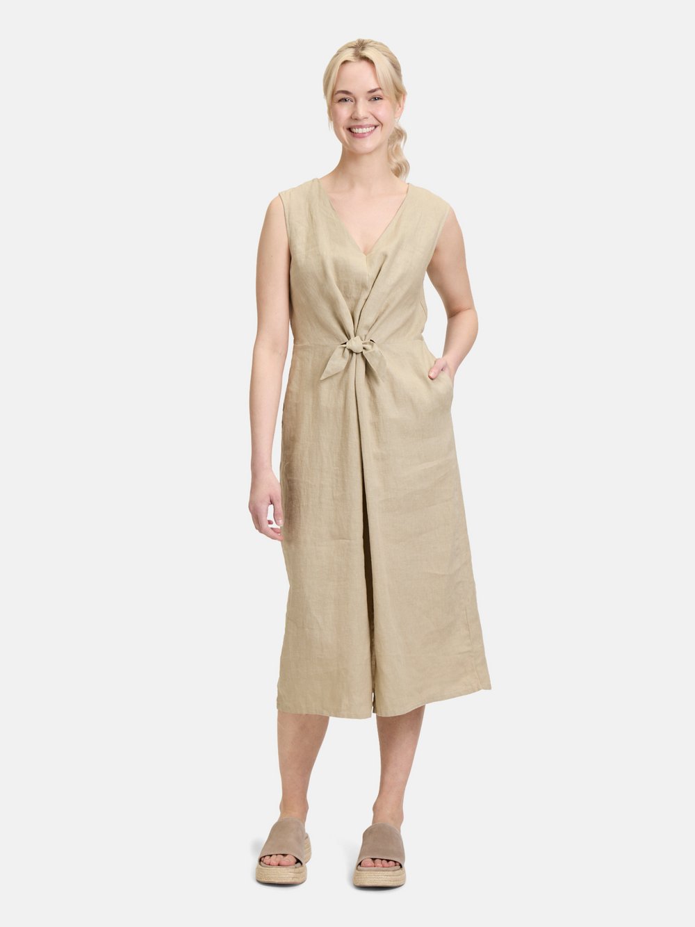 Cartoon Leinenkleid Damen