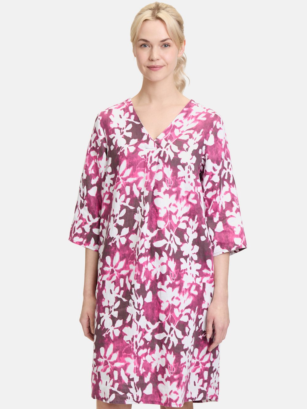 Cartoon Sommerkleid Damen Leinen gemustert