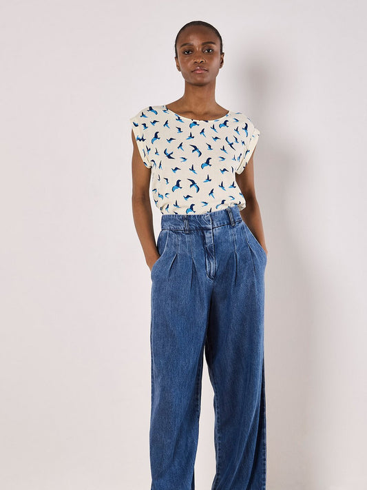 Apricot Top Damen Viskose bedruckt