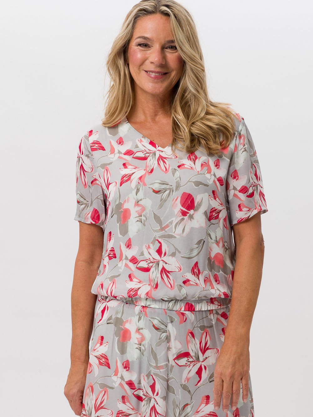 Frank Walder Bluse Damen Viskose gemustert