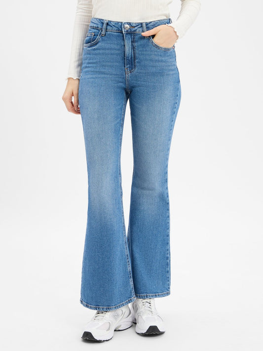 Noisy May Flared Jeans Damen Baumwolle