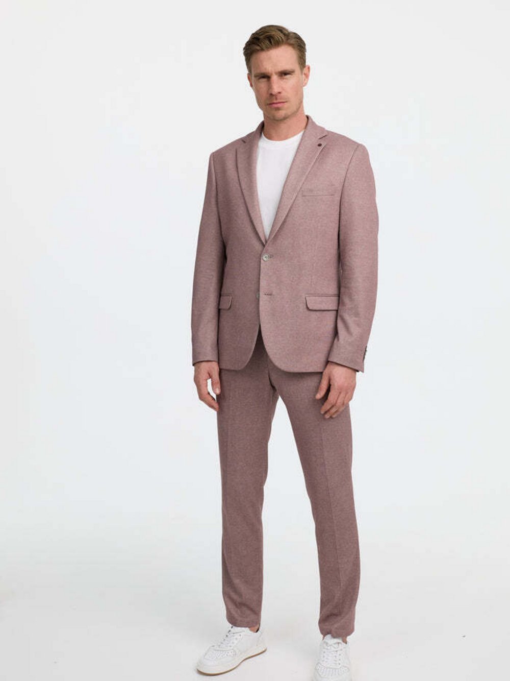 Zuitable Baukasten-Sakko Herren Slim Fit Jersey gemustert