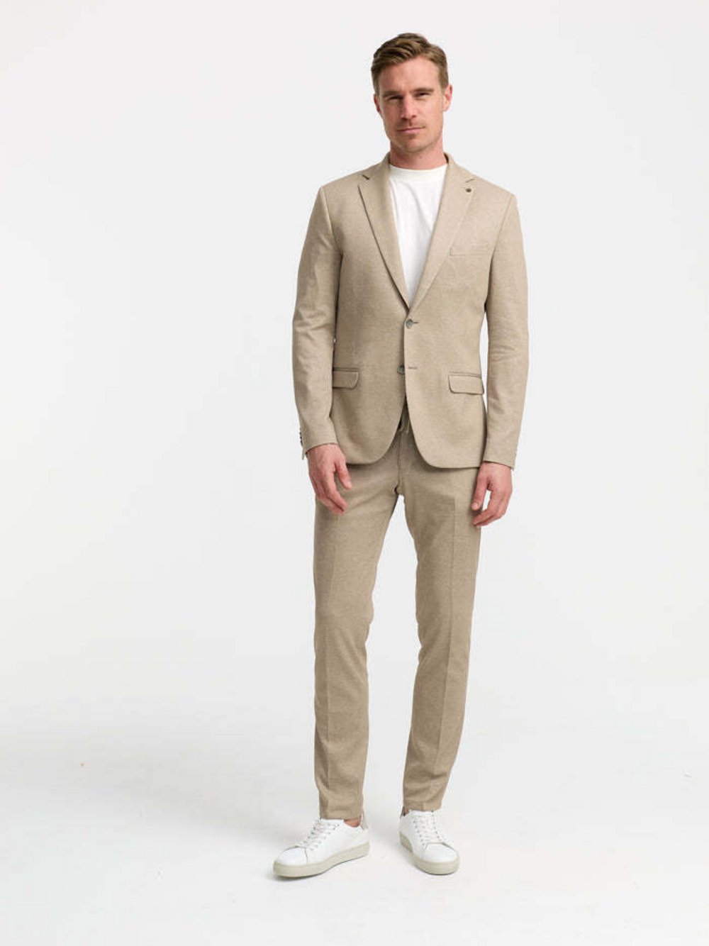 Zuitable Baukasten-Sakko Herren Slim Fit Jersey gemustert