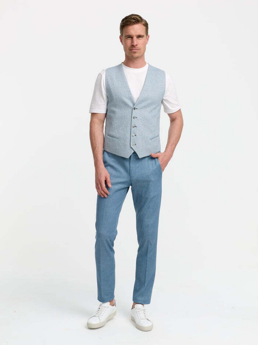 Zuitable Baukasten-Weste Herren Slim Fit Jersey gemustert