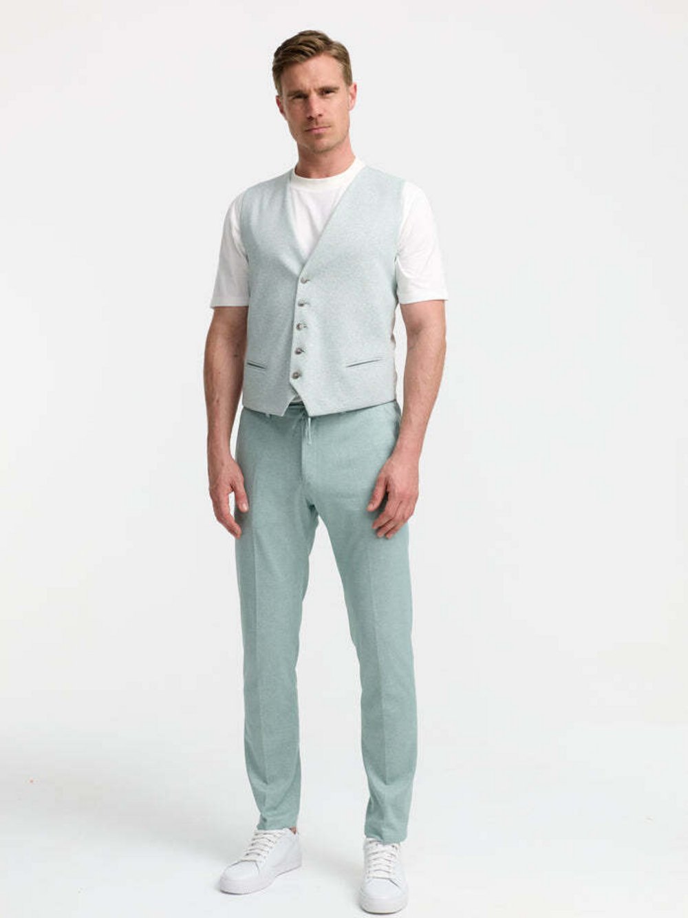 Zuitable Baukasten-Weste Herren Slim Fit Jersey gemustert