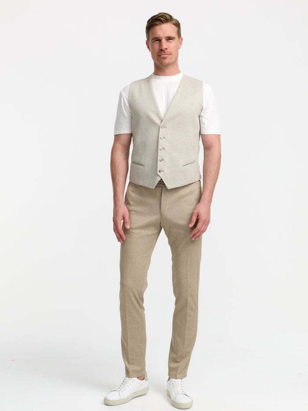 Zuitable Baukasten-Weste Herren Slim Fit Jersey gemustert