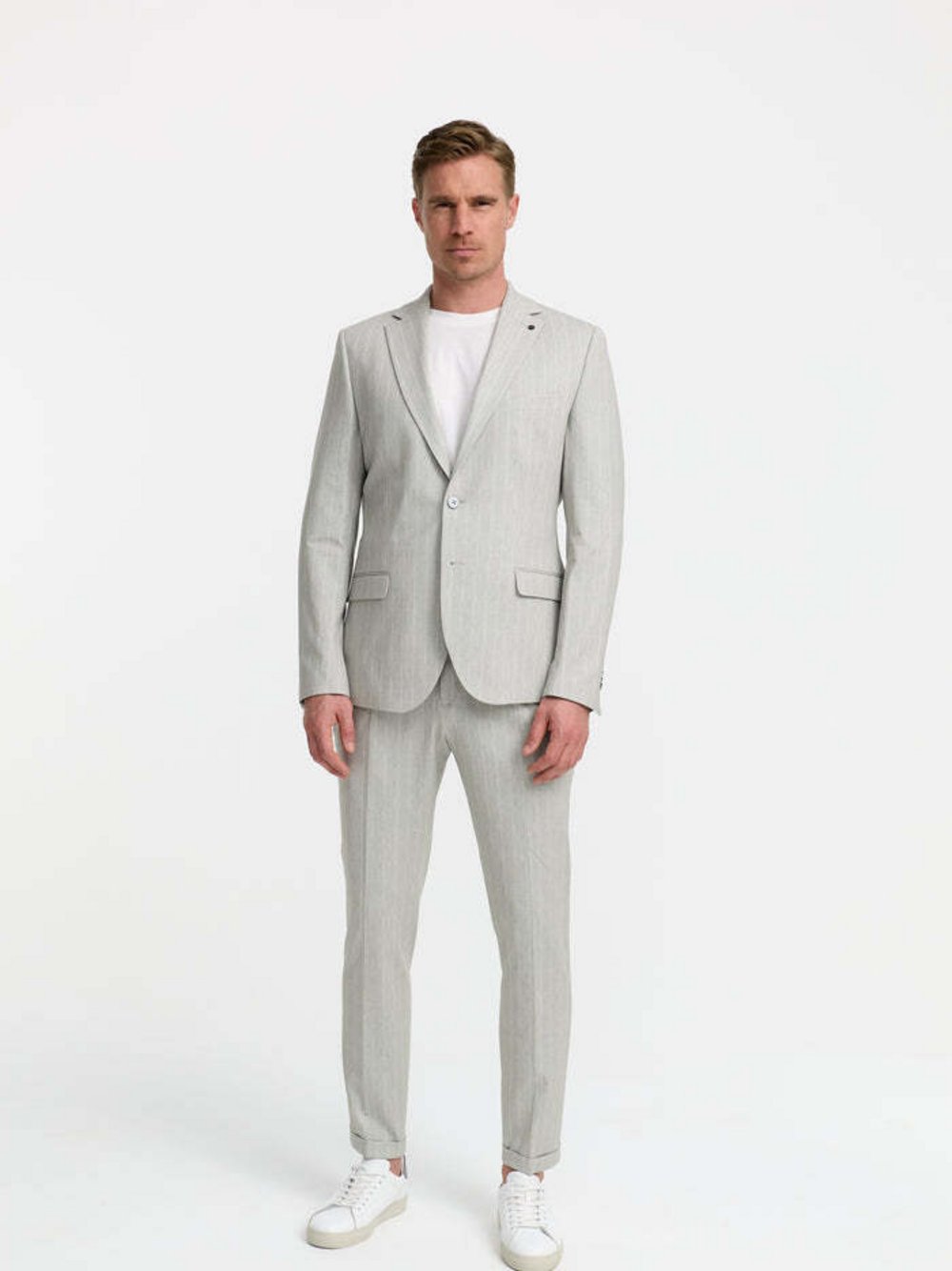 Zuitable Baukasten-Sakko -DiNick Herren Slim Fit Jersey gestreift