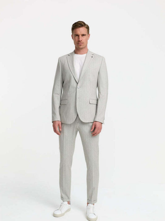 Zuitable Baukasten-Sakko -DiNick Herren Slim Fit Jersey gestreift