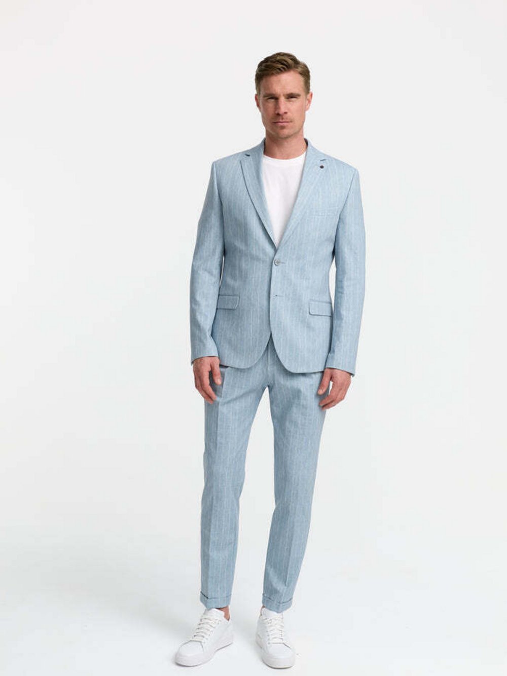 Zuitable Baukasten-Sakko -DiNick Herren Slim Fit Jersey gestreift