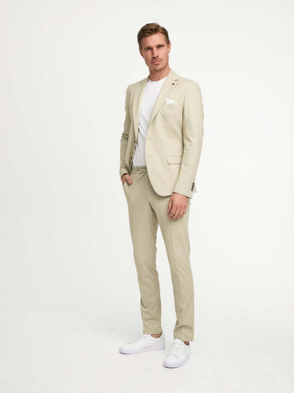 Zuitable Baukasten-Sakko -DiNick Herren Slim Fit Jersey gestreift