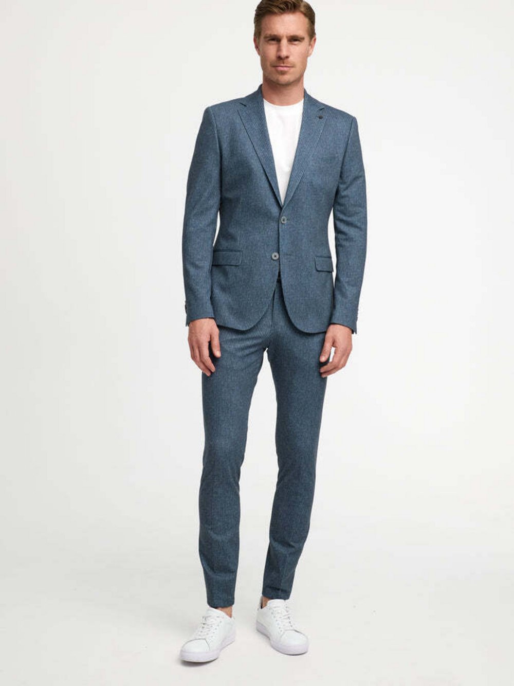 Zuitable Baukasten-Sakko -DiNick Herren Slim Fit Jersey gestreift