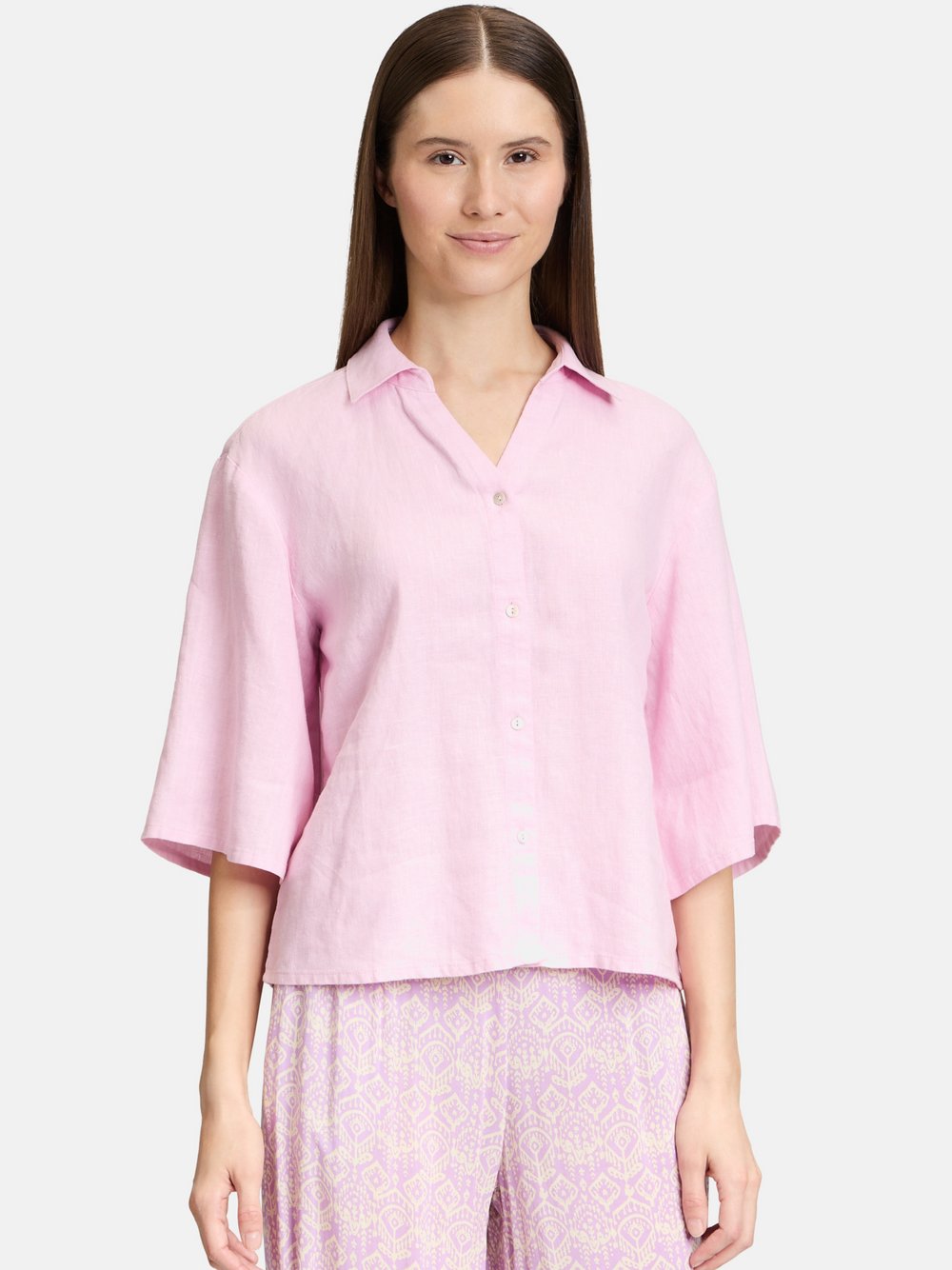 Cartoon Leinenbluse Damen