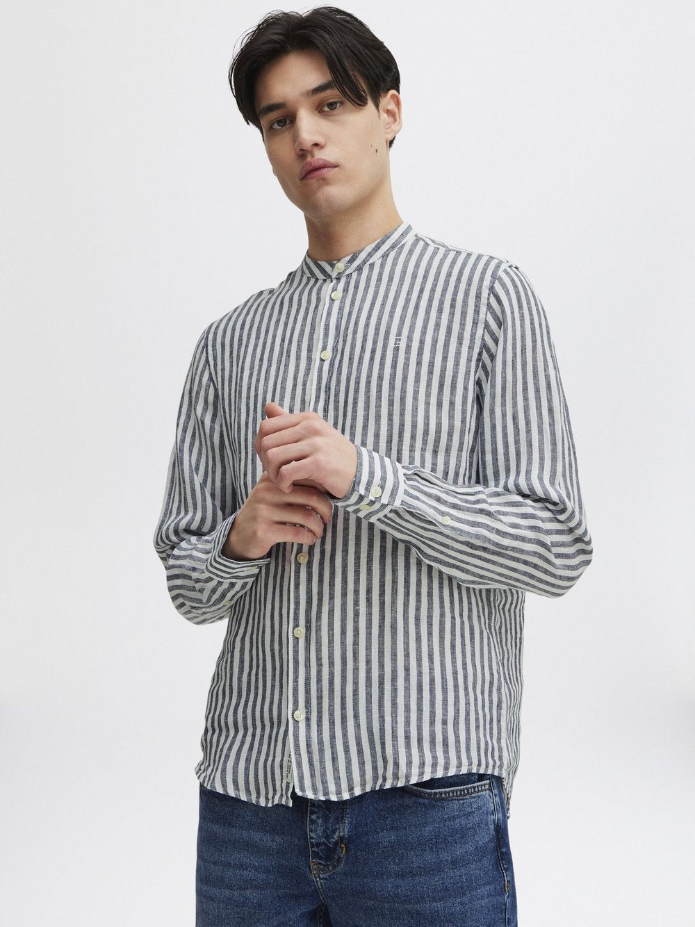 Kronstadt Leinenhemd Herren Regular Fit meliert