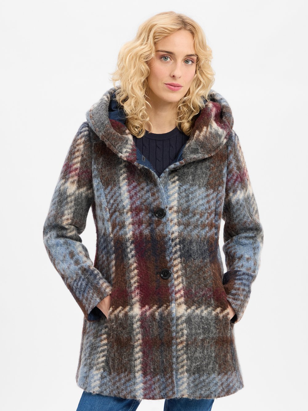 Amber & June Jacke mit Woll-Anteil Damen kariert