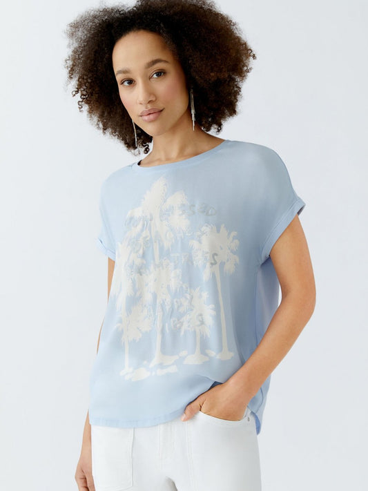 Oui Blusenshirt Damen Viskose bedruckt