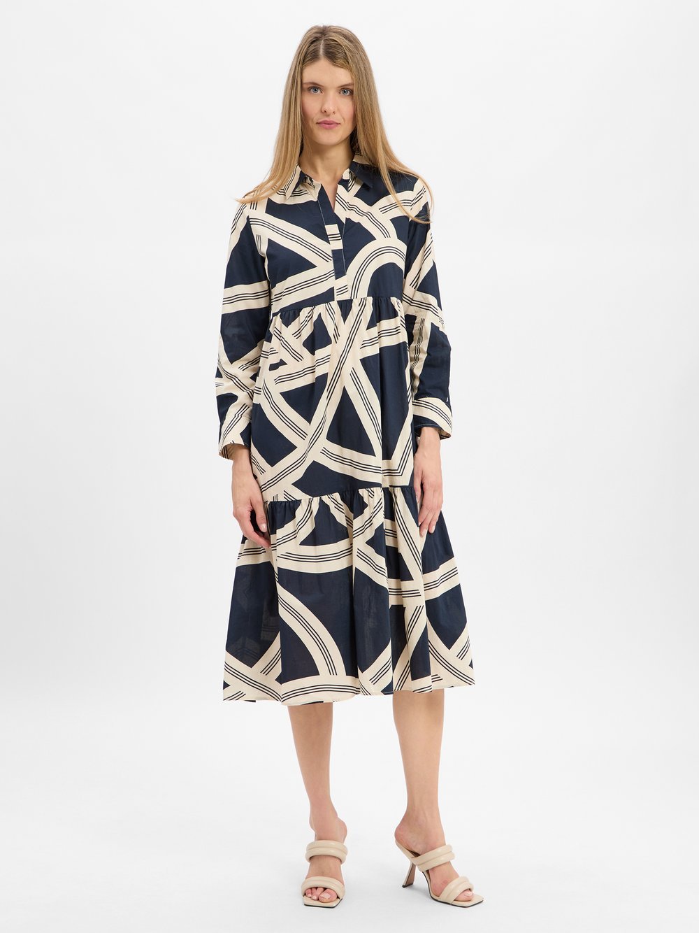 Opus Midikleid Damen Baumwolle gemustert