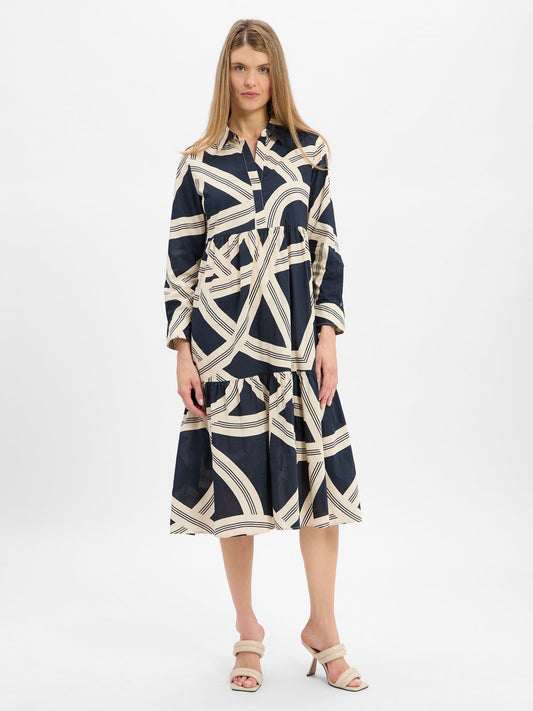 Opus Midikleid Damen Baumwolle gemustert