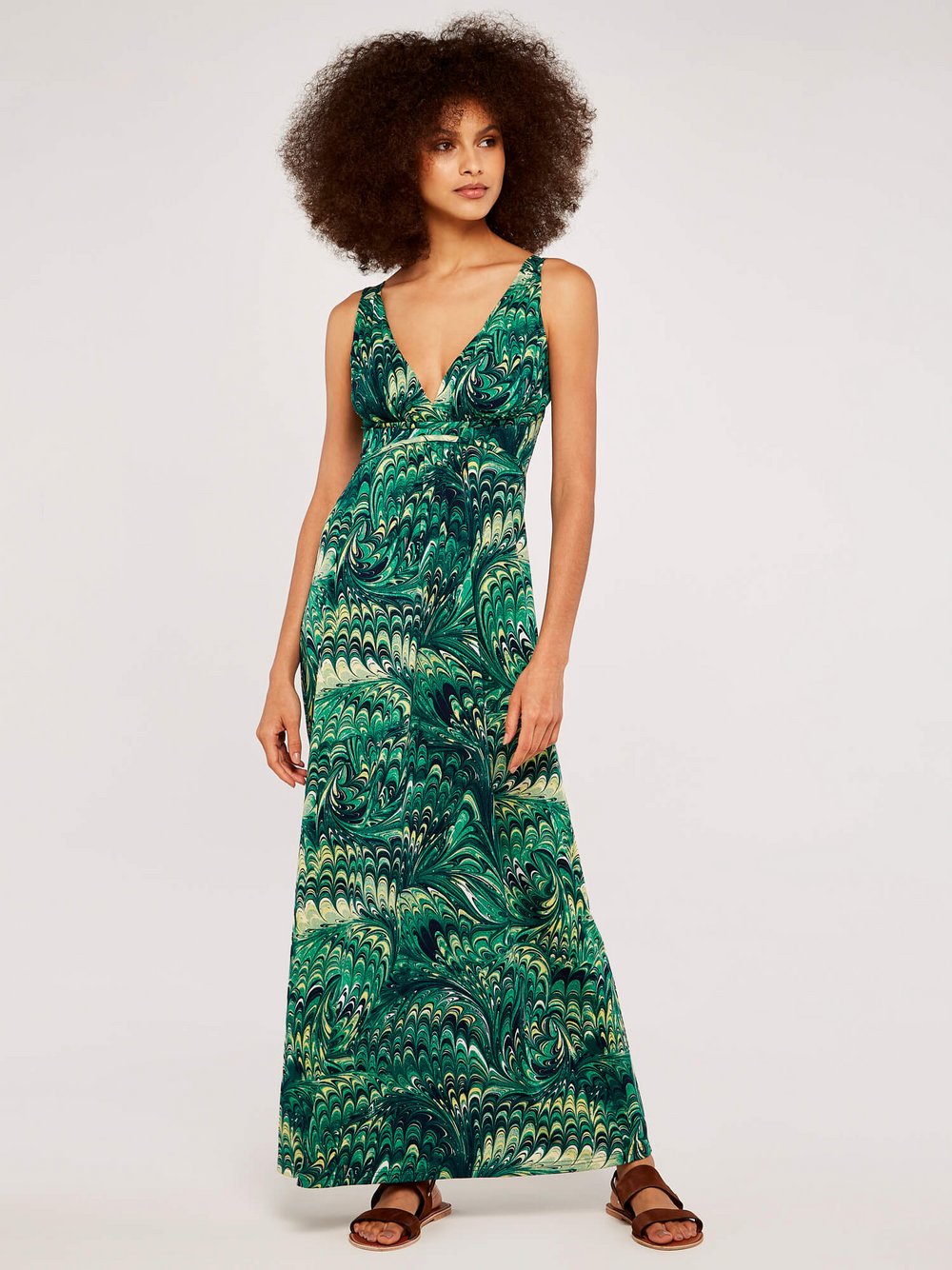 Apricot Maxikleid Damen bedruckt