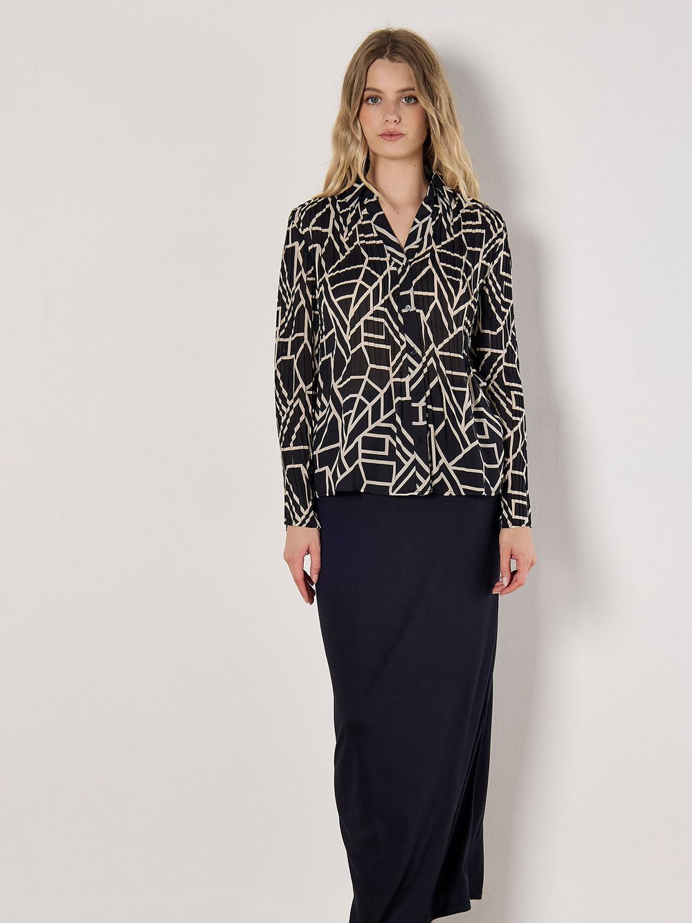 Apricot Bluse Damen gemustert