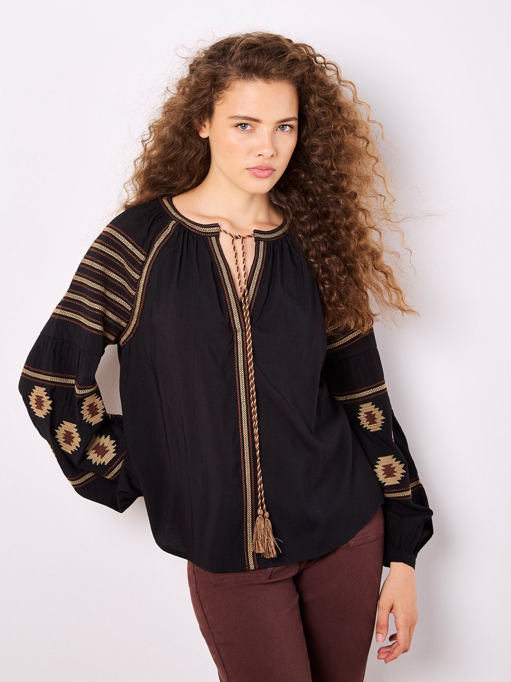 Apricot Bluse Damen Viskose