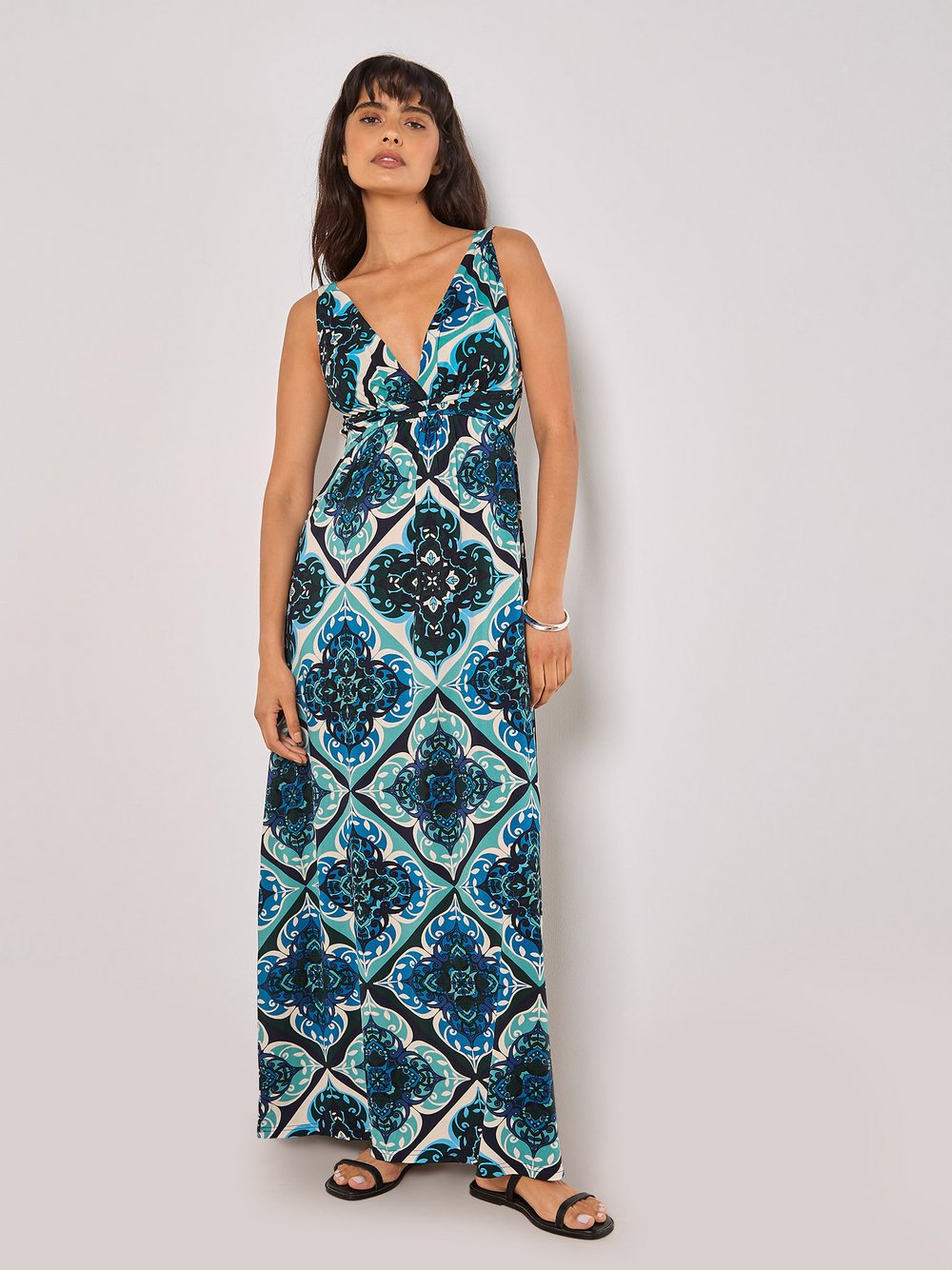 Apricot Maxikleid Damen bedruckt