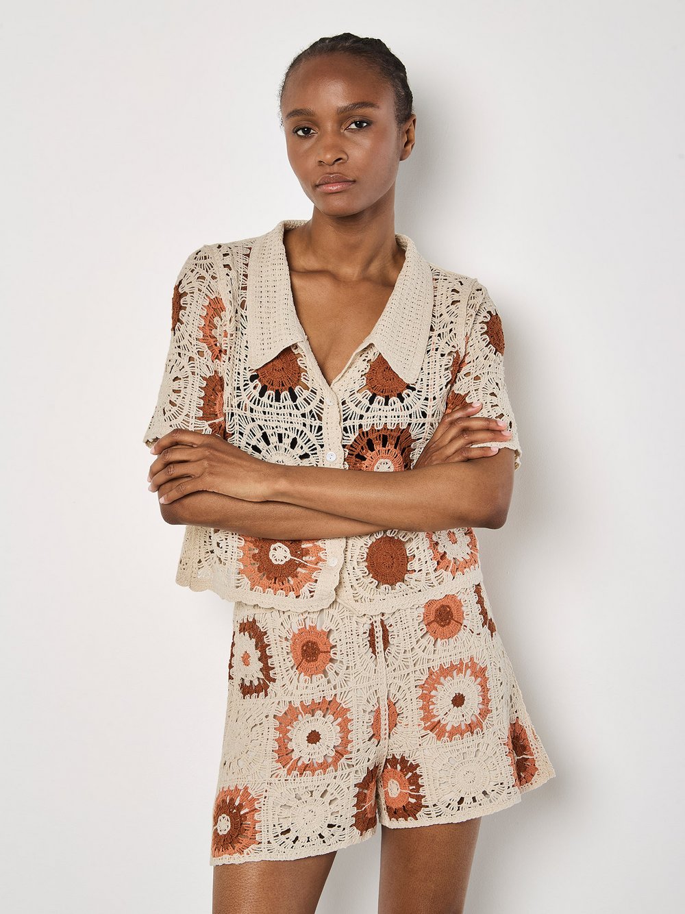 Apricot Shorts Damen Baumwolle bedruckt