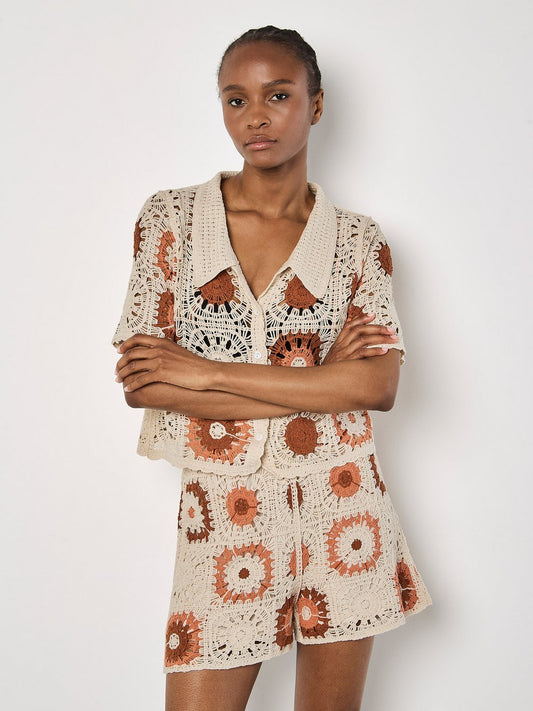 Apricot Shorts Damen Baumwolle bedruckt