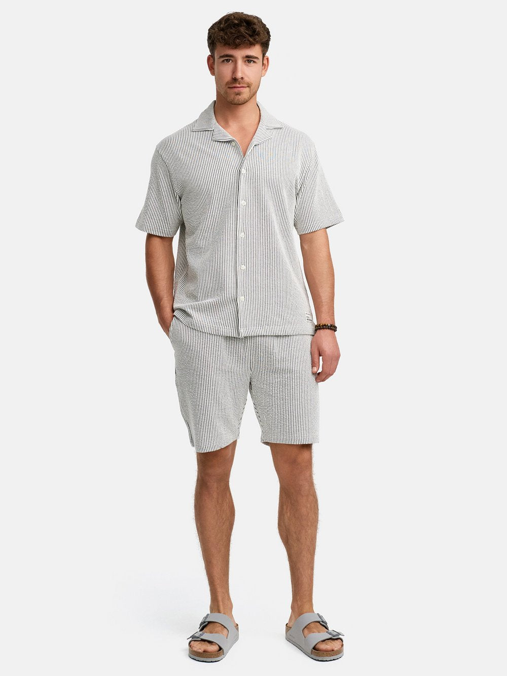 Indicode Shorts & Shirt Set Herren Baumwolle gestreift