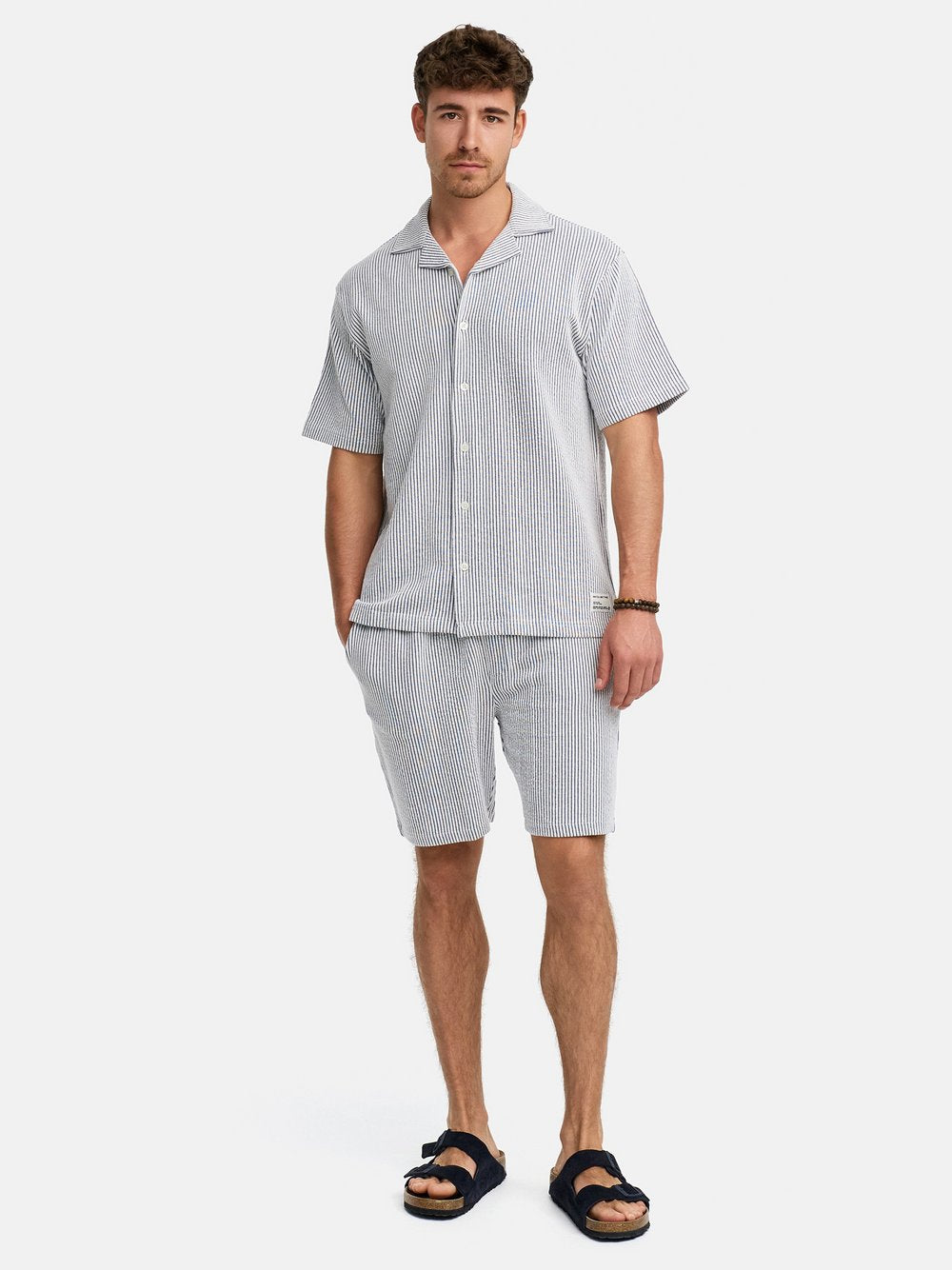 Indicode Shorts & Shirt Set Herren Baumwolle gestreift