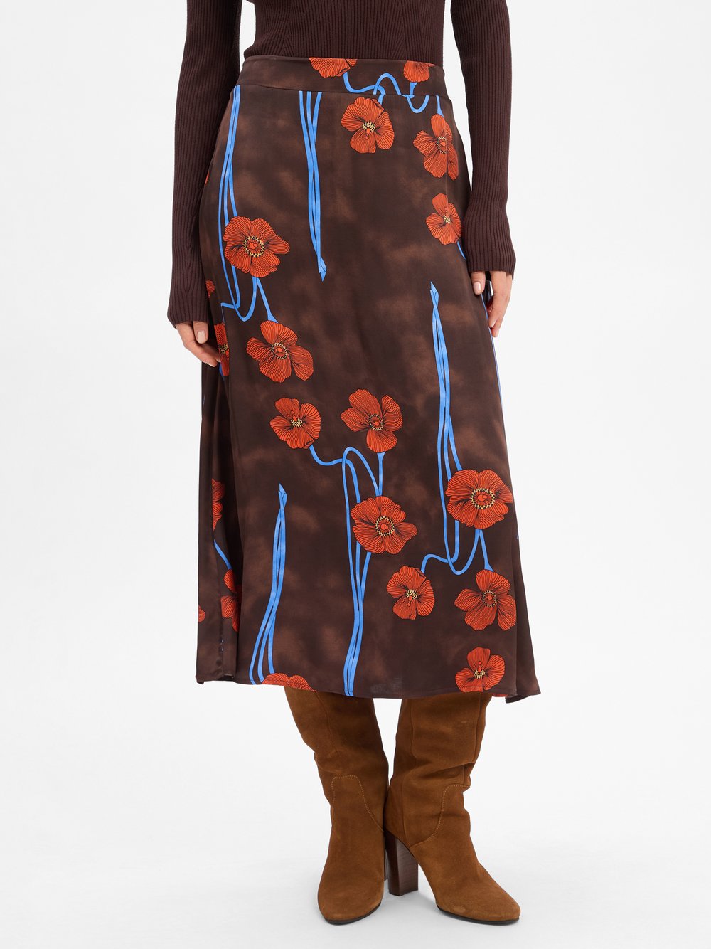 More & More Satin-Rock Damen Viskose gemustert