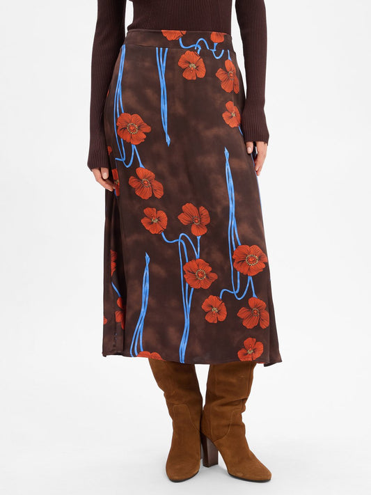 More & More Satin-Rock Damen Viskose gemustert