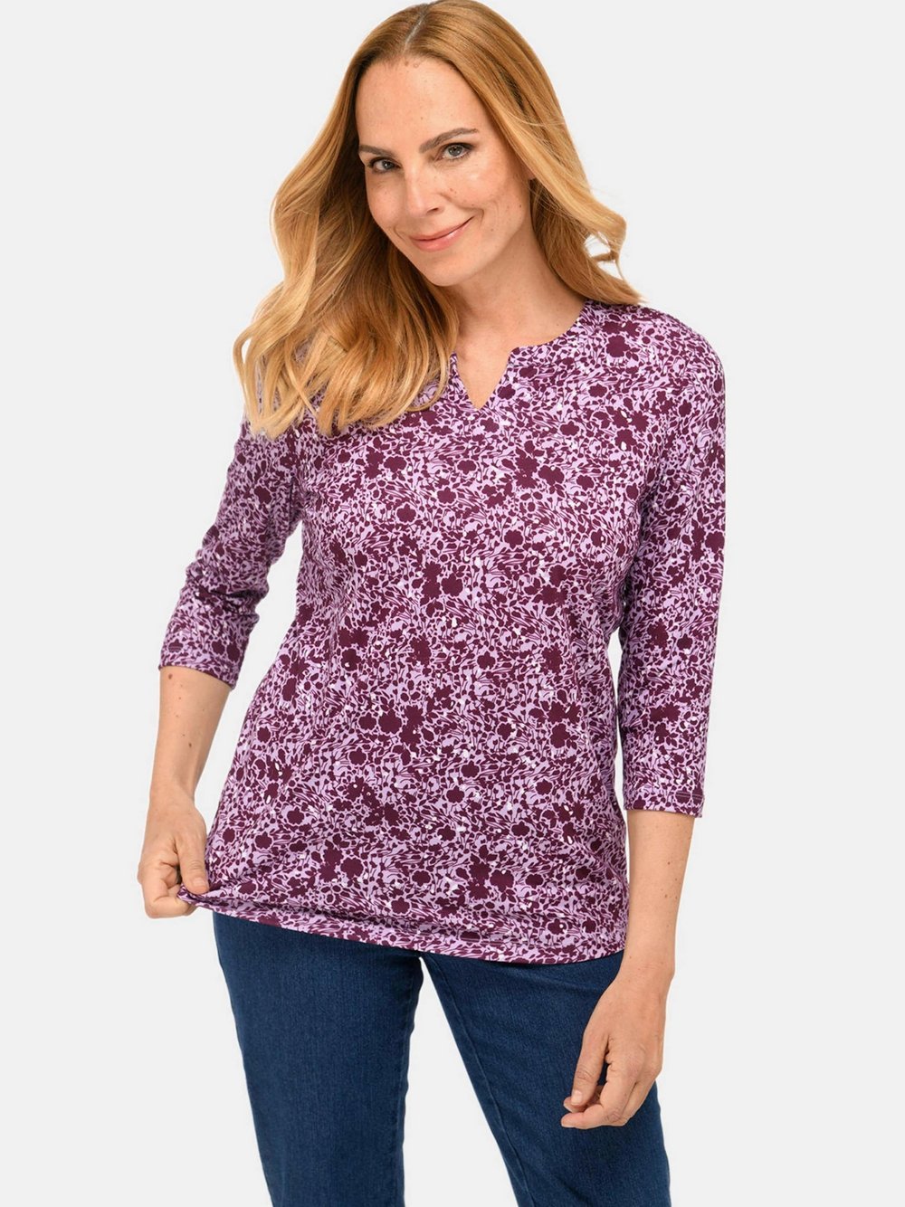Goldner Druckshirt Damen bedruckt