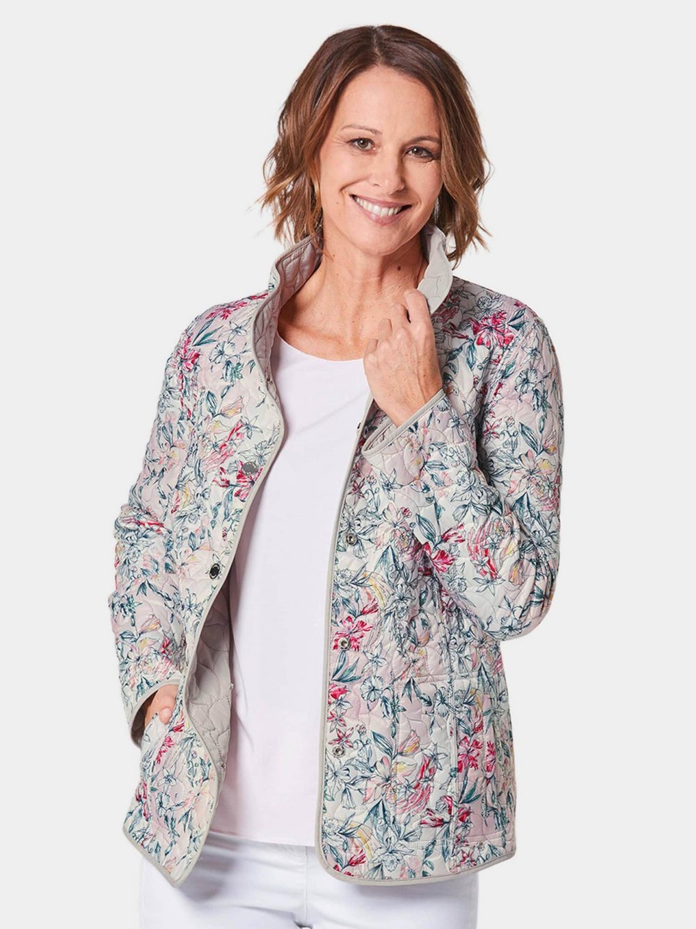 Goldner Druckwendejacke Damen gemustert