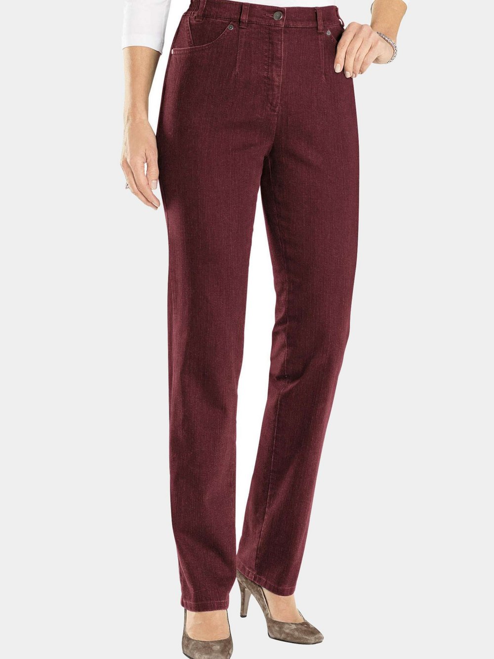 Goldner Jeanshose Carla Damen Baumwolle