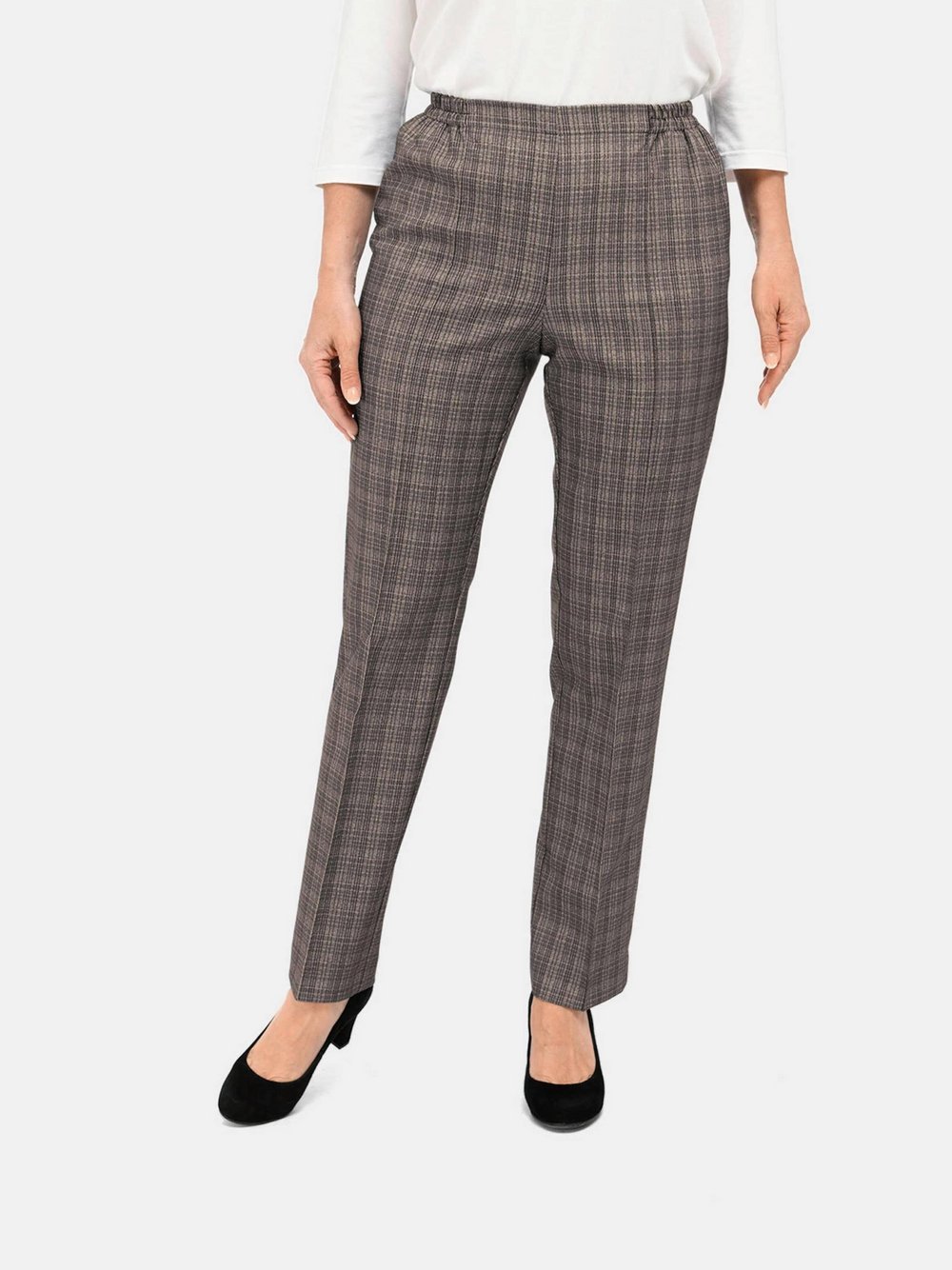 Goldner Karoschlupfhose Damen kariert