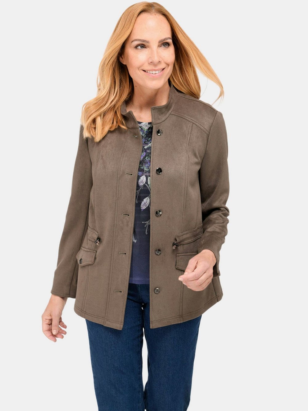 Goldner Velourslederimitat-Blazer Damen