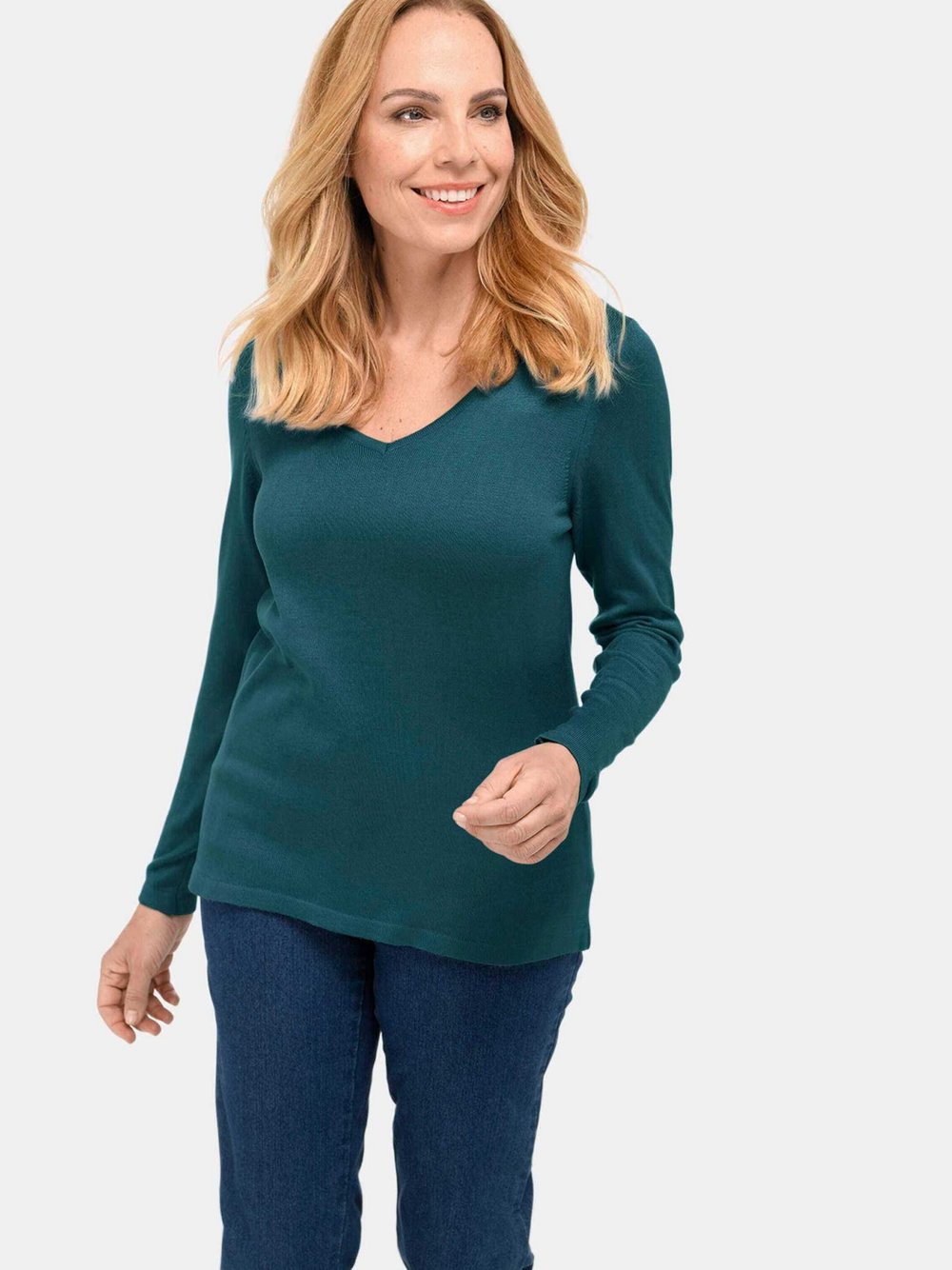 Goldner V-Pullover Damen