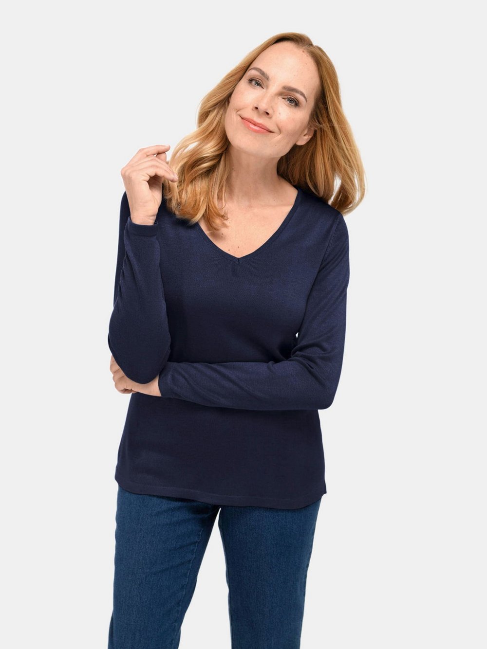 Goldner V-Pullover Damen