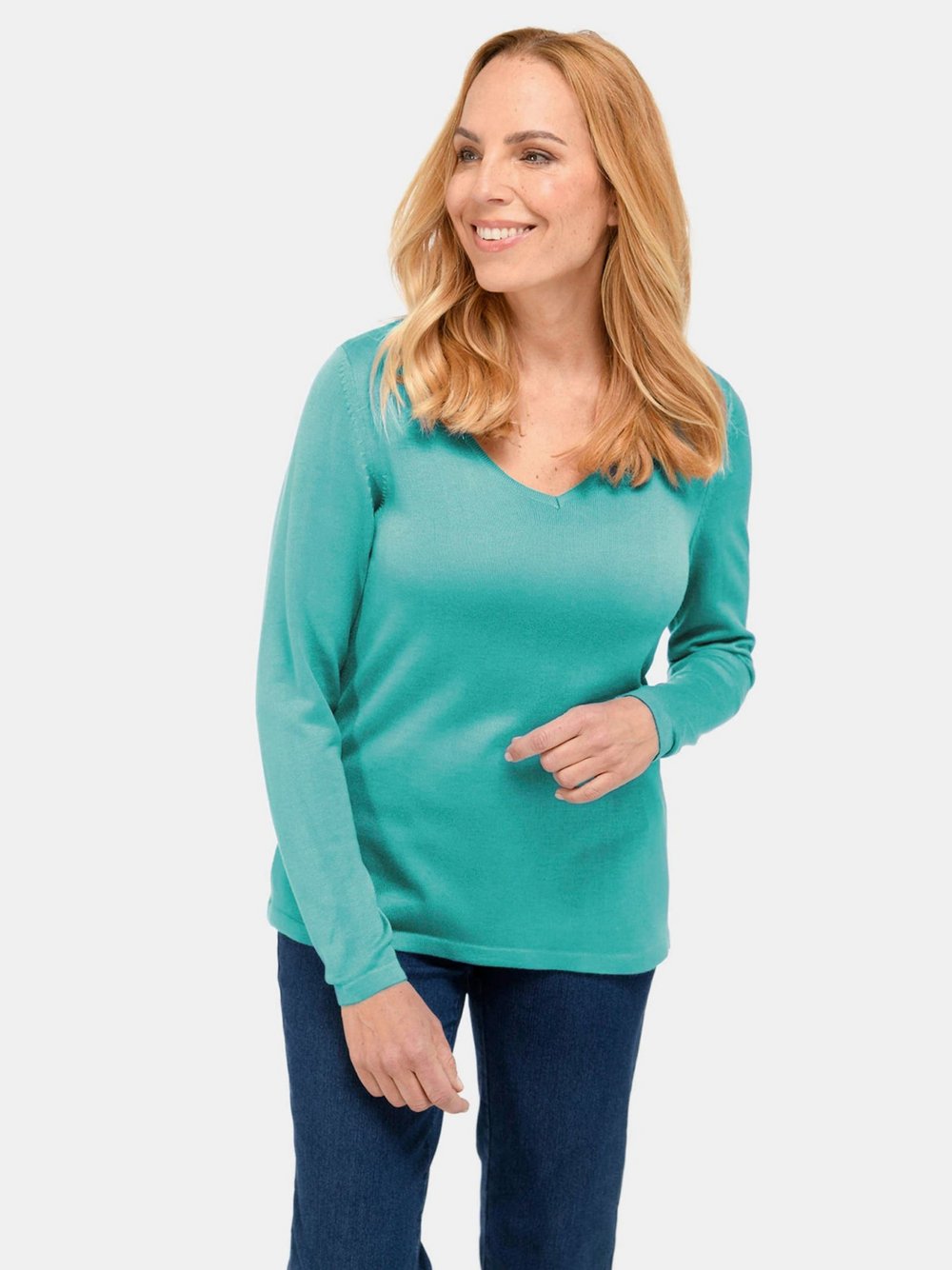 Goldner V-Pullover Damen