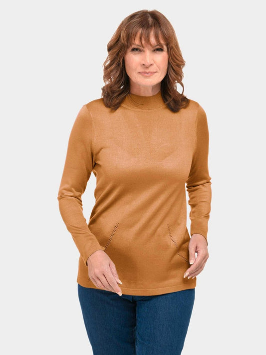 Goldner Stehbundpullover Damen